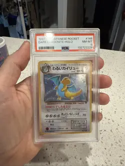 PSA 8 1997 Japanese Rocket Dark Dragonite holo #149 WOTC SWIRL - Image 1