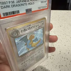 PSA 8 1997 Japanese Rocket Dark Dragonite holo #149 WOTC SWIRL - Image 3