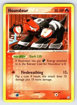 Houndour 60/109 2004 EX Team Rocket Returns Pokemon Card TCG Komiya Art - Nm/Vlp - Image 1