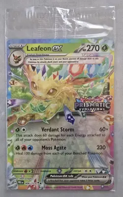 Pokemon TCG Leafeon EX 006/131 STAMPED PROMO Card Prismatic Evolutions SEALED - Image 1