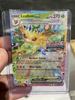 Pokemon TCG Prismatic Evolutions Leafeon EX Card 006/131 Stamped Promo, Sealed - Image 1