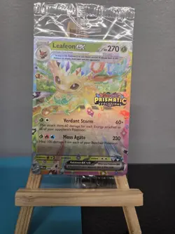 Pokemon TCG Prismatic Evolutions Leafeon EX Card 006/131 Stamped Promo, Sealed - Image 1