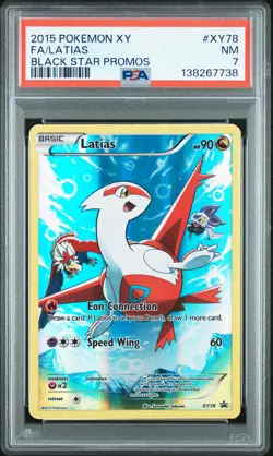 2015 POKEMON XY BLACK STAR PROMOS #XY78 FULL ART/LATIAS PSA 7 - Image 1