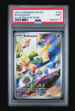 Bulbasaur Stellar Crown Illustration Rare Card 143/142 Sv07 PSA 9 - Image 1