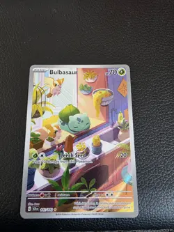 Pokemon Bulbasaur Holo Card SV07 Stellar Crown Illustration Rare 143/142 - Image 1