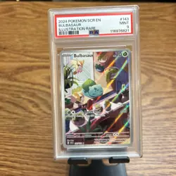 Bulbasaur Holo Illustration Rare Card 143/142 Sv07 Stellar Crown PSA 9 - Image 1