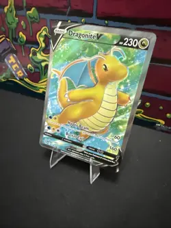 Pokemon TCG Dragonite v Full Art Holo Ultra Rare Card 076/078 - Image 3