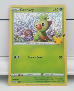 Pokemon GROOKEY HOLO 8/25 McDonalds 25th Anniversary 2021 Promo Card - Image 1