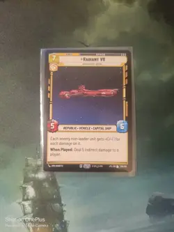 STAR WARS UNLIMITED TCG JTL LEGENDARY CARD: RADIANT VII - AMBASSADOR'S ARRIVAL - Image 1