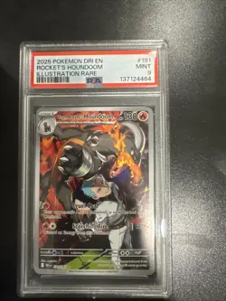 Pokemon TCG Team Rockets Houndoom Illustration Rare Card 191/182 Psa 9 - Image 1