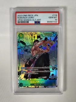 PSA 10 Roronoa Zoro OP06-118 SEC Comic Parallel Manga ONE PIECE Card Giapponese - Image 1