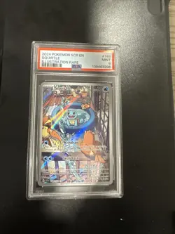 Pokemon TCG Squirtle Stellar Crown Illustration Card 148/142, PSA 9 - Image 1