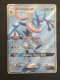 Pokemon Greninja GX Full Art Holo Card 120/131 Sm-Forbidden Light - Image 1