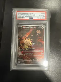 Pokemon TCG Team Rockets Meowth Card 203/182 Destined Rivals Psa 10 - Image 1