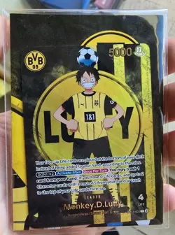 One Piece Monkey D. Luffy BVB Borussia Dortmund Promo Card St13-003 - Image 1