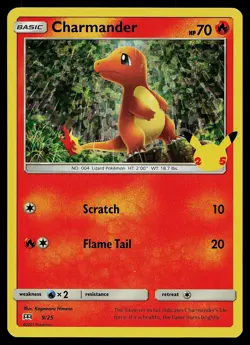 Pokemon Card - Charmander McDonald's 25th Anniversary Promo 9/25 Holo - Image 1