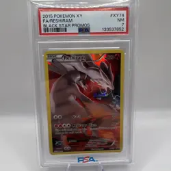 2015 POKEMON XY BLACK STAR PROMOS #XY74 FULL ART/RESHIRAM PSA 7 - Image 1