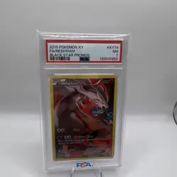2015 POKEMON XY BLACK STAR PROMOS #XY74 FULL ART/RESHIRAM PSA 7 - Image 5
