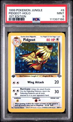 1999 POKEMON JUNGLE 1ST Edition # 8/64 PIDGEOT HOLO 🔥New Cert 💎PSA 9 Mint💎 - Image 1