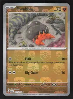 Dwebble 051/086 Master Ball Pattern Pokemon TCG SV: Black Bolt NM - Image 1