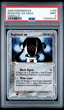 2005 POKEMON EX EMERALD #100 REGISTEEL EX-HOLO PSA 9 - Image 1