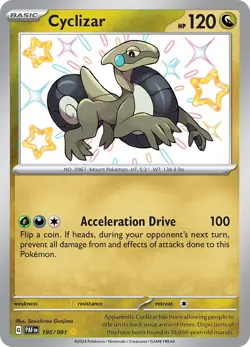 Cyclizar - 195/091 SV: Paldean Fates 195/091 Shiny Rare Holofoil Pokemon TCG NM - Image 1