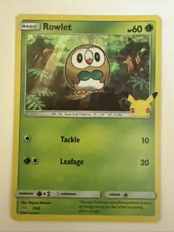 Pokemon Rowlet McDonald's 25th Anniversary promos NM Foil 7/25 - Image 1