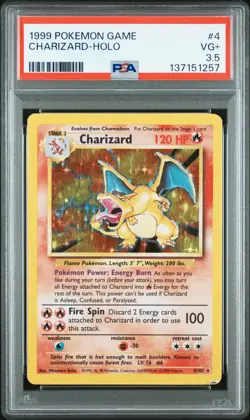 1999 POKEMON GAME #4 CHARIZARD-HOLO PSA 3.5 - Image 1