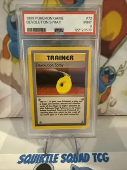 1999 POKEMON SET UNLIMITED #72/102 DEVOLUTION SPRAY RARE PSA 9 - Image 1