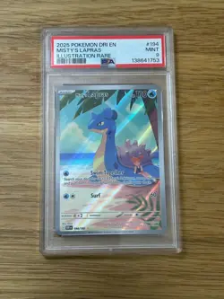 2025 Pokemon Dri En-Destined Rivals #194 Misty's Lapras Illustration Rare PSA 9 - Image 1