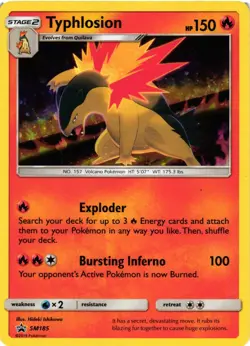 Pokemon TCG Typhlosion Holo SM185 SM: Black Star Promo Sun & Moon NM - Image 1