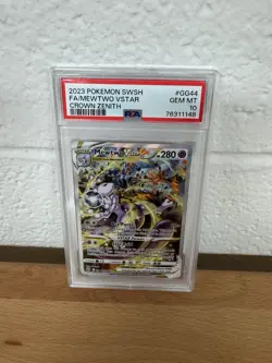 2023 POKEMON SWORD & SHIELD CROWN ZENITH #GG44 FULL ART/MEWTWO VSTAR PSA 10 - Image 1