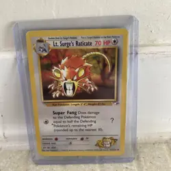 2000 Nintendo Pokemon Gym Heroes Lt. Surge's Raticate 51/132 - Image 1