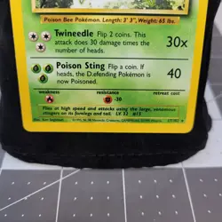Beedrill 17/102 D.efending Error Misprint Pokemon Base Set LPU - Image 2