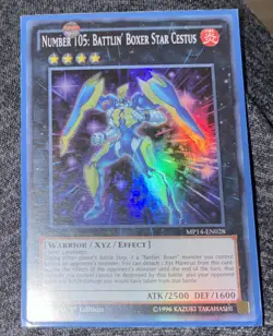 Number 105: Battlin' Boxer Star Cestus MP14-EN028 Super Rare 1st Edition Yugioh - Image 1