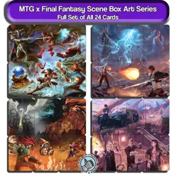 MTG Final Fantasy COMPLETE Scene Art Card Set All 24 MTG Magic FF1 FFVIII FFIX F - Image 1