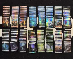 MTG Final Fantasy Full Art Foil Basic Land - 224 Cards - 14 Complete Sets - Image 1