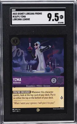2023 DISNEY LORCANA PROMO LORCANA LEAGUE #10/P1 YZMA SGC 9.5 - Image 1