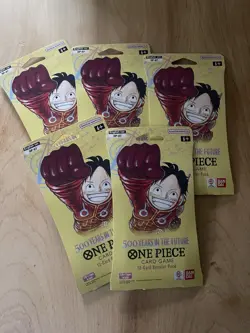 One Piece OP-07 500 Years In The Future Sleeved Blister Booster Pack Sealed X5 - Image 1