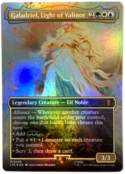 MTG Galadriel, Light of Valinor *BORDERLESS FOIL* The Lord of the Rings 498 NM - Image 1