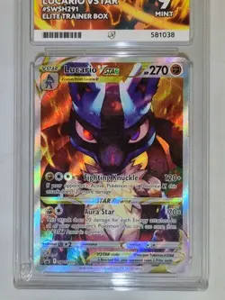Lucario Vstar Swsh291 Black Star Promo Mint 9 Ace Graded Pokemon Card Holo ETB - Image 3