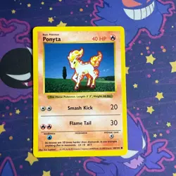 Pokemon TCG Ponyta Base Set 60/102 Regular Shadowless Common LP - Image 1