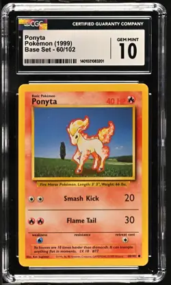 Ponyta 060/102 Base Set Unlimited CGC 10 Pokemon - Image 1