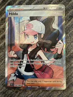 Hilda 164/086 Full Art Ultra Rare White Flare Holo Pokemon TCG Card NM Condition - Image 3
