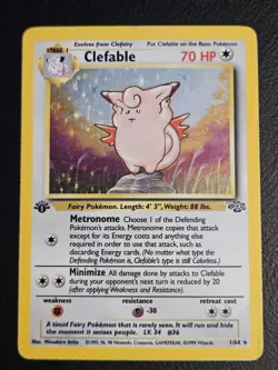Clefable 1/64 1st Edition Holo Rare Pokemon TCG Jungle LP - Image 2
