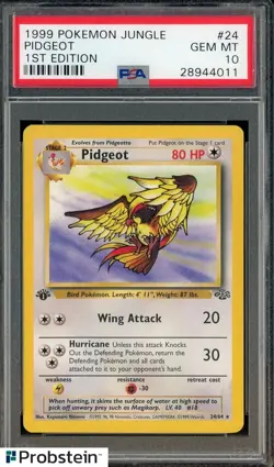 1999 Pokemon Jungle 1st Edition #24/64 Pidgeot PSA 10 GEM MINT - Image 1
