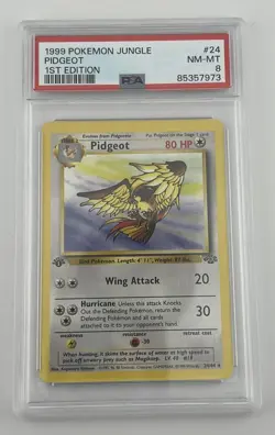 1999 Pokemon Jungle 1st Edition PIDGEOT Non Holo #24/64 PSA 8 NM-MT - Image 1
