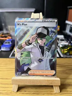 Pokemon TCG Black Bolt Ultra Rare Full Art Trainer Holo Card N's Plan 163/086 - Image 1