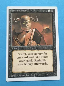 MTG Revised Demonic Tutor 1994 Original Magic Card Vintage Sorcery LP - Image 3