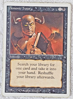 MTG Revised Demonic Tutor 1994 Original Magic Card Vintage Sorcery LP - Image 1